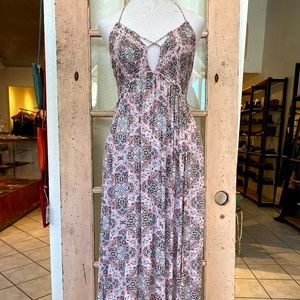 Lace Up Paisley Summer Dress